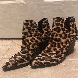 Gianni Bini  Calf Cheetah Print Ankle Boots